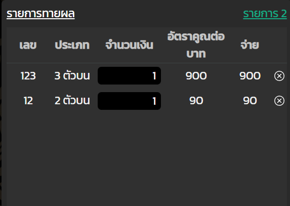 อัตราจ่ายหวยพม่าสามตัวบาทละ900